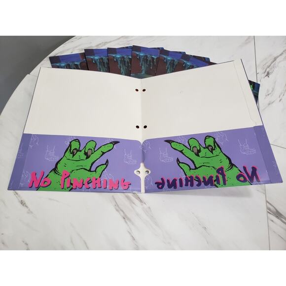 7 Vintage Goosebumps Folders R.L Stine Curly Monster Blood Horror 90's Deadstock - Picture 4 of 9